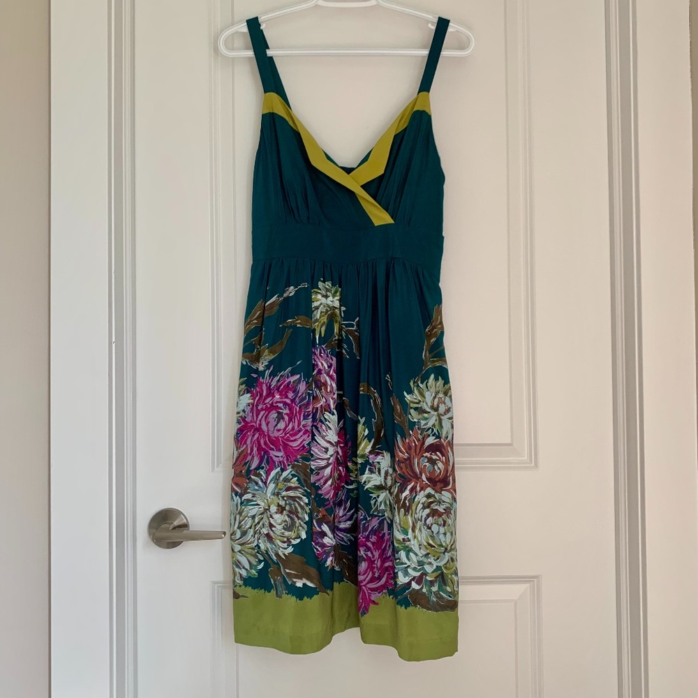 Anthroplogie Maeve Impressionists Dream Silk Dress